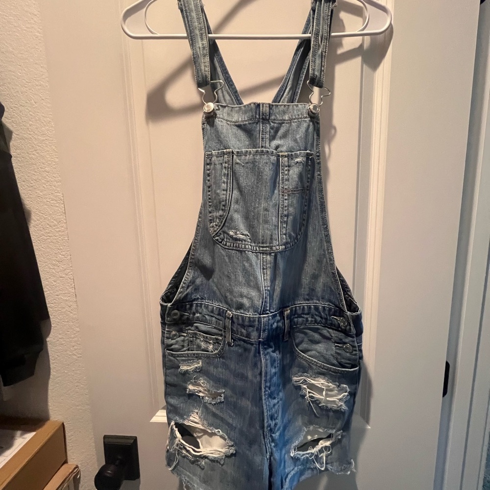 American Eagle Outfitters Blue Denim Overalls